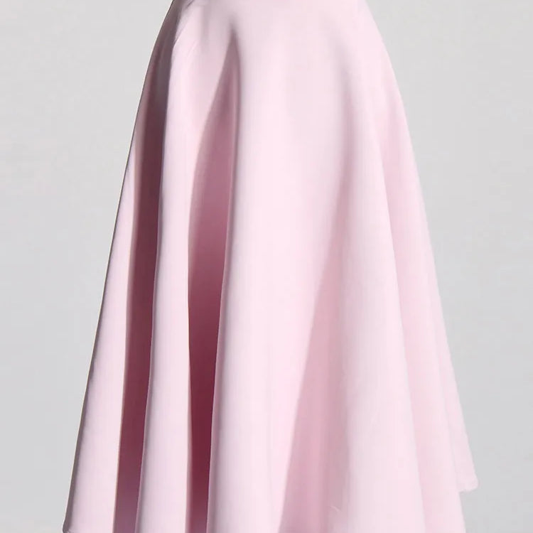 TWOTWINSTYLE Elegant Two Piece Set For Women Shawl Collar Long Sleeve Spliced Appliques Top High Waist A Line Skirt Slim Sets