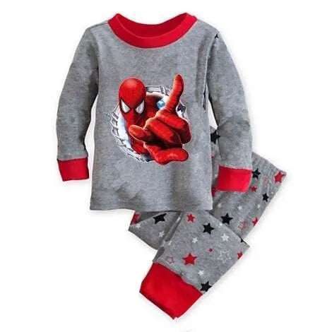 Children's Pyjamas Spiderman Iron Man Set Kids Sleepers Hero Collection Set Boys Girls Cartoon Long Sleeve Sleepwear 2-7T