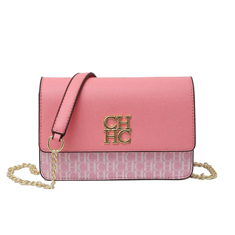 CH Pure Color Design Classic Ladies Crossbody Bag Fashion Luxury Brand Multi Embossed Ladies Handbag Ladies Shoulder Bag CHHC-5-pink United States
