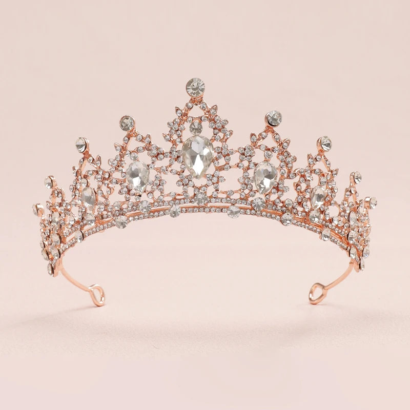 Bridal Headwear - A Golden Lady Fashion Wedding Princess Imitation Pearl Classic Tiaras Girl Luxurious Birthday Crown TS-0003-B