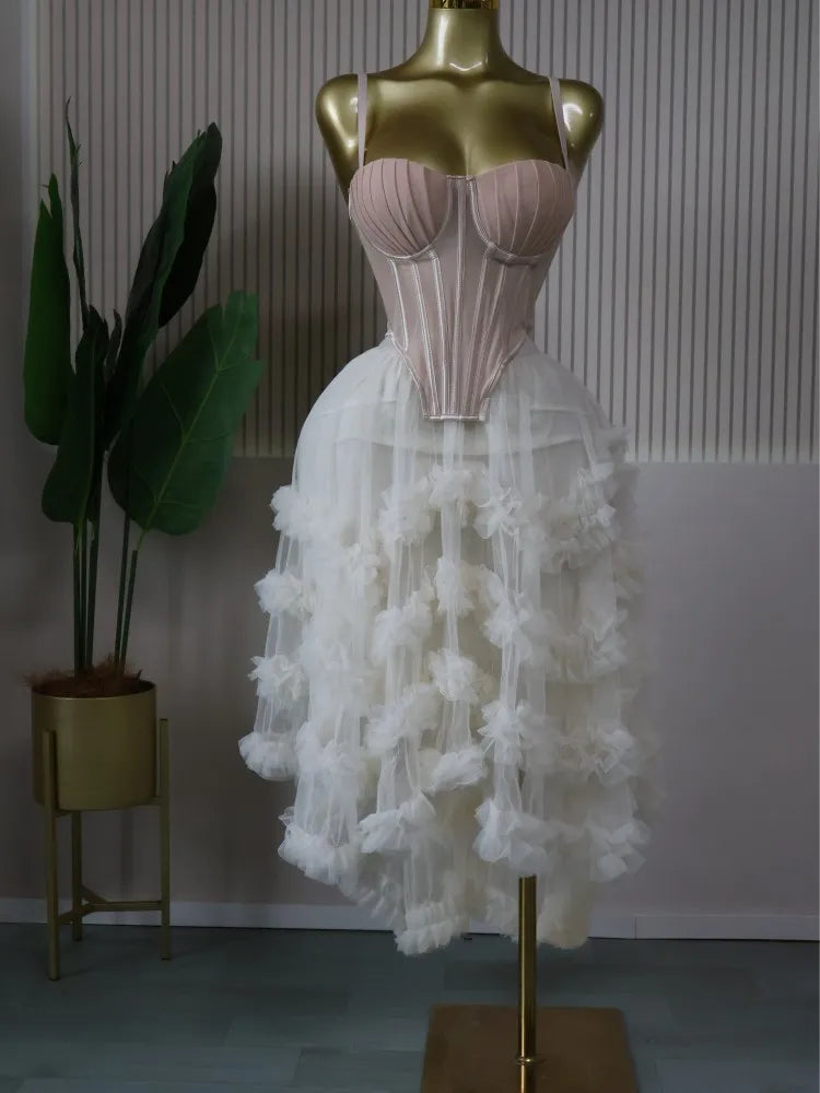 CM.YAYA Women's Dress Set Tunic Irregular Crop Top and Irregular Ball Gown Maxi Long Skirt Suit 2025 Two 2 Piece Set Outfits