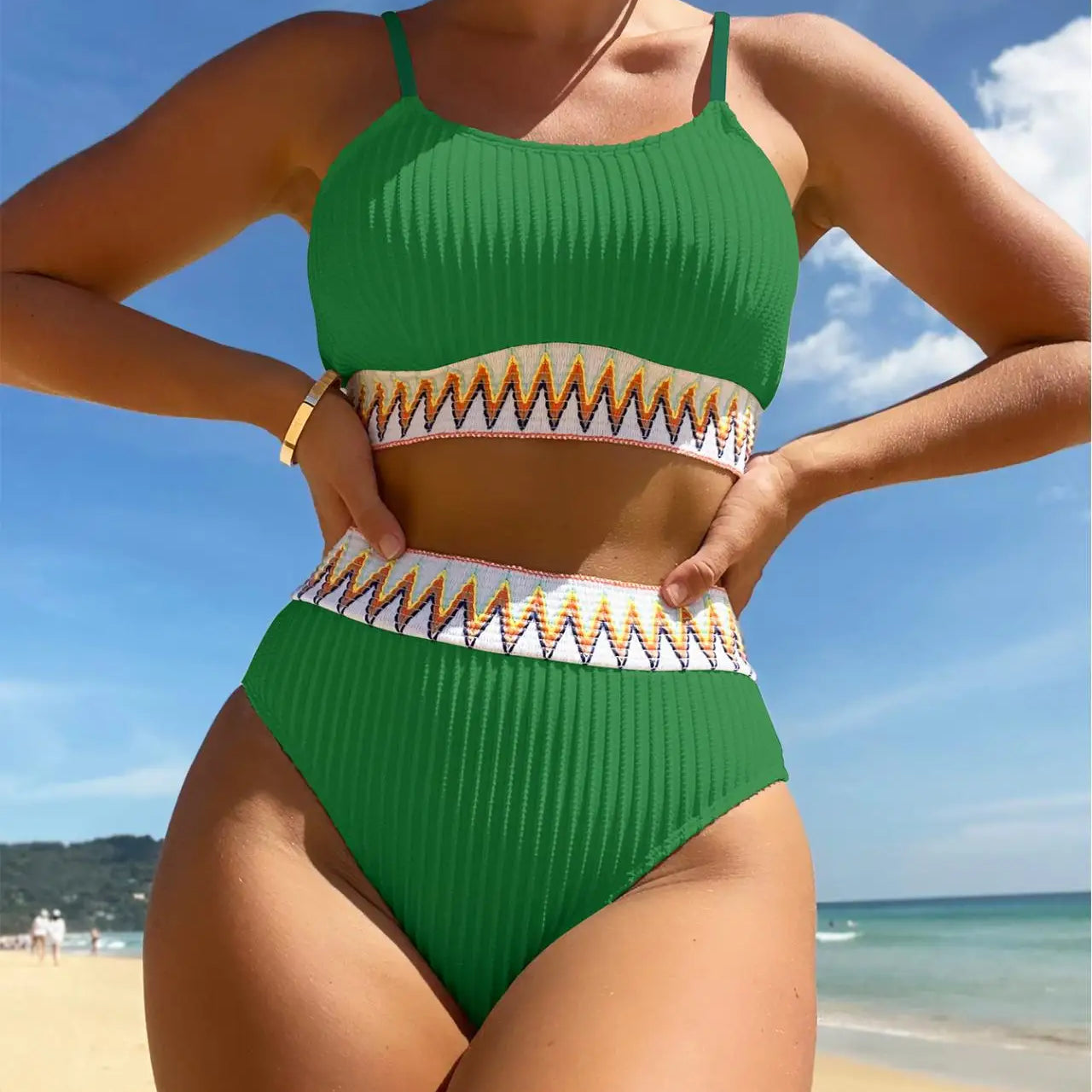 Sexy Bikinis Women Halter Brazilian Bikini Set Female Pleated Swimsuit New Triangle Swimwear Beach Wear Bathing Suit Dark Green