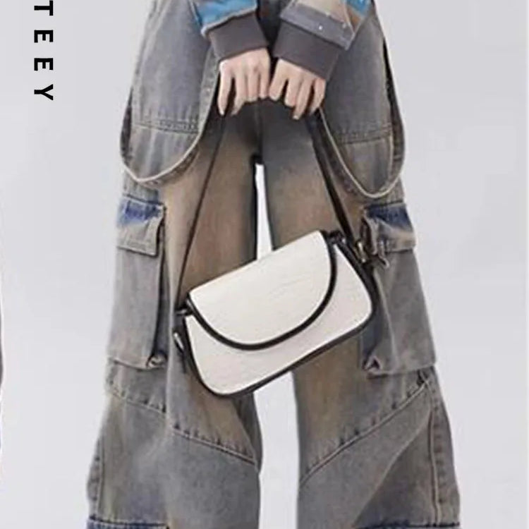 UETEEY American Retro Jeans Wide Leg Baggy Pants Streetwear Trousers Y2k Fashion 2023 Spice Girls Denim Pants Straight Jeans