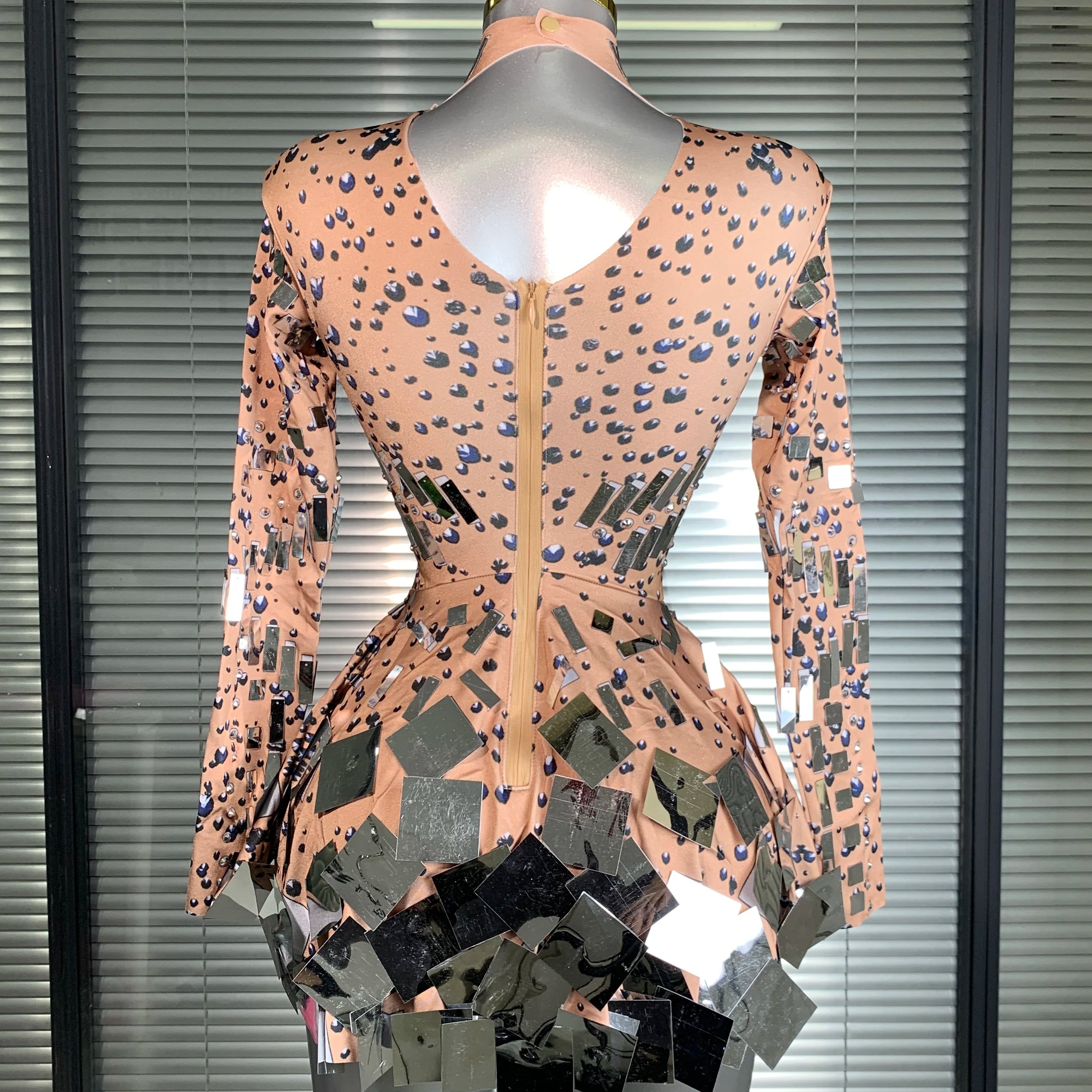 New Celebrity Women Sexy Stretched Skin Mini Night Club Sparkly Sequins Performance Costume Stage Dancer Party Dress