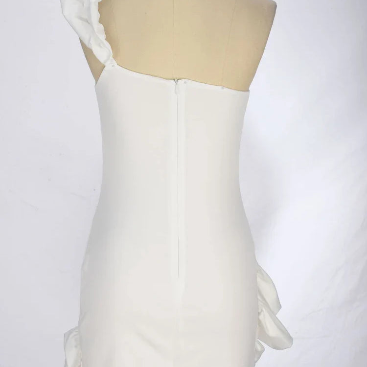 Elegant Party Evening Prom Dress Flower Patchwork Pleated Mini Dresses for Women 2023 Sleeveless Sexy Summer Dress Black White