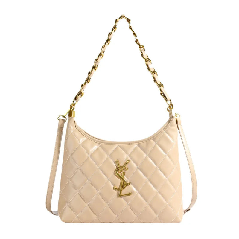 2025 Quilted Chain-Strap Hobo Bag for Women, Chic Minimalist Crossbody Purse, Unique Shoulder Bag