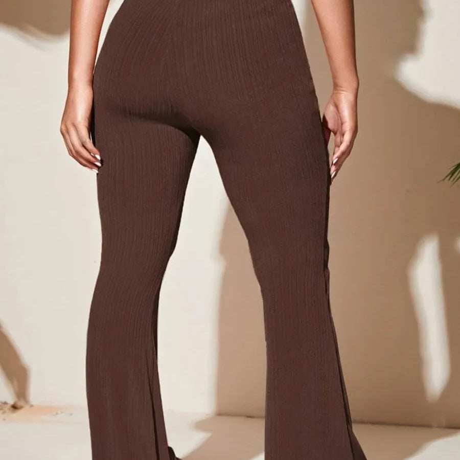 Plus Size High Waist Flared Stretchy Pants Women Yoga Pants Leggings Gym Workout Flared Wide Killer Legs Trousers