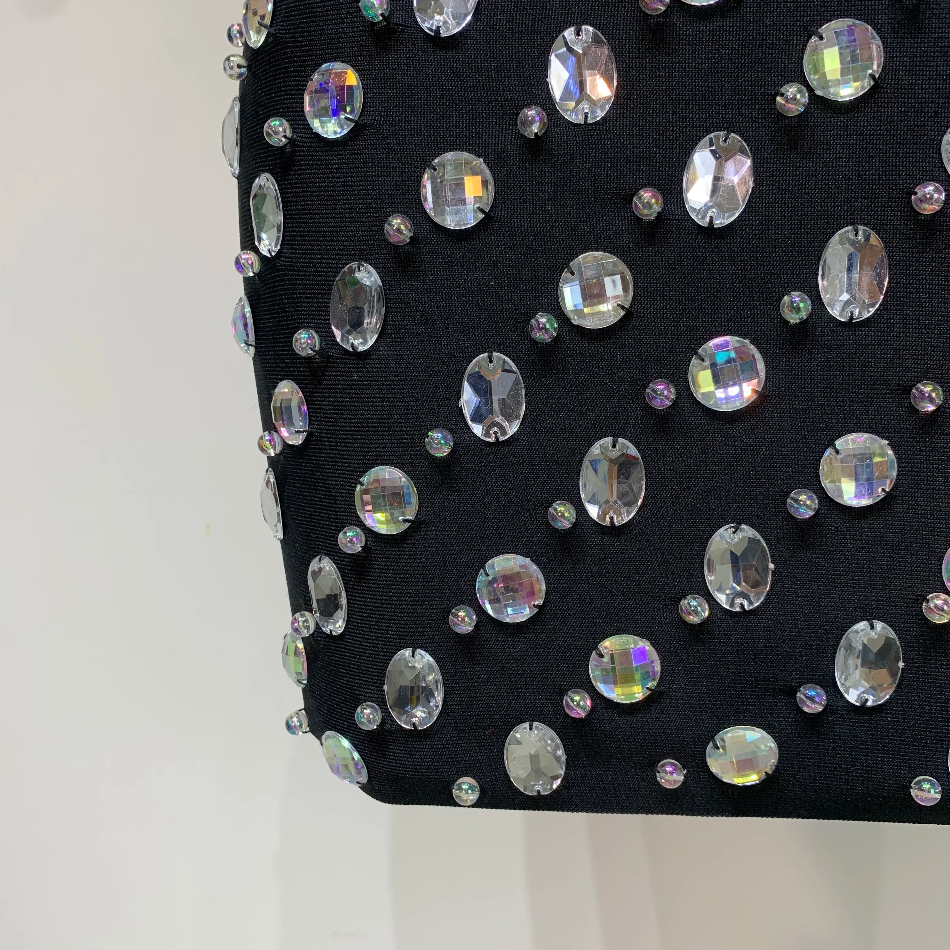 Sexy Rhinestones Bodycon Strapless Mini Dress 2025 Women Sleeveless Backless Fashion Evening Party Club Luxury Birthday Dresses