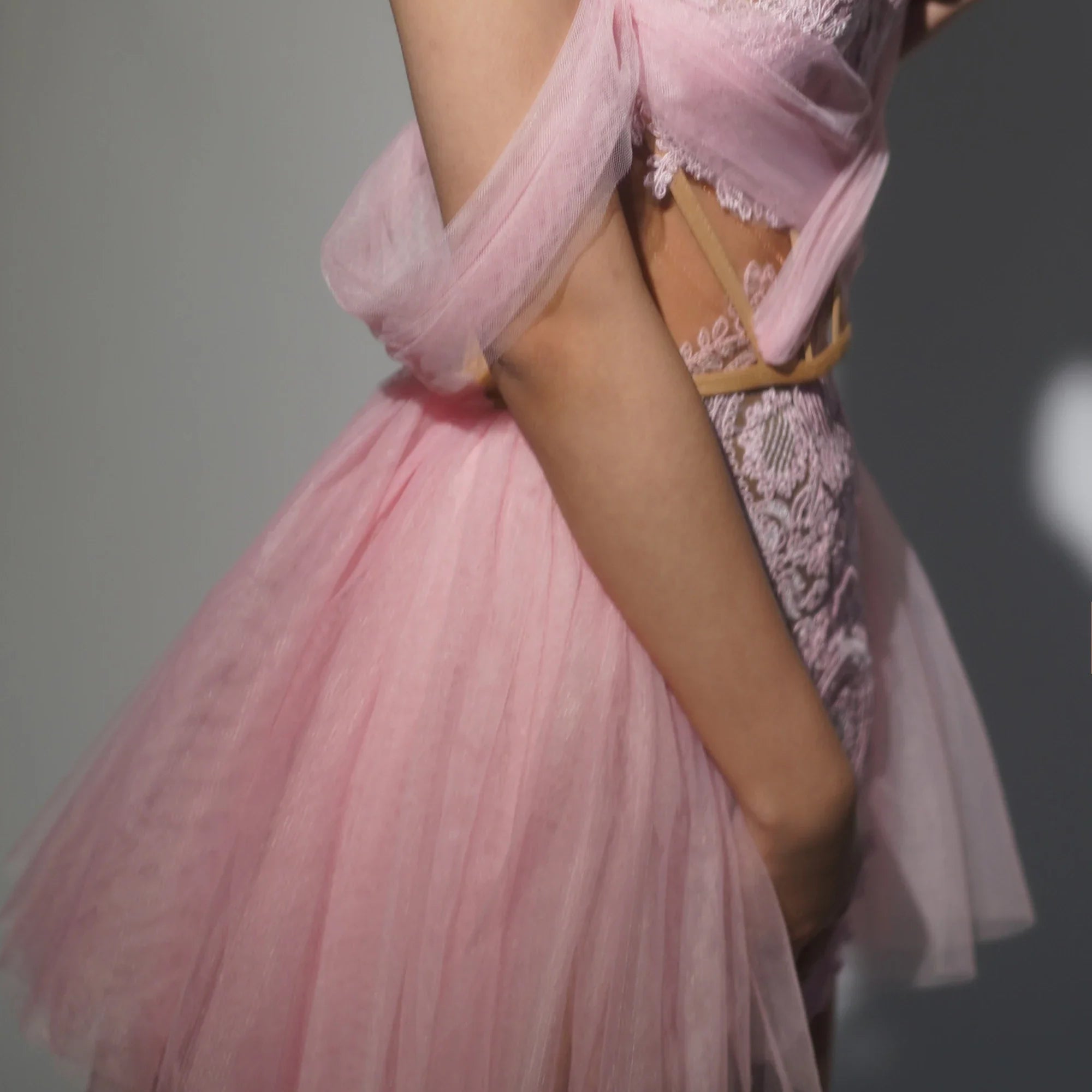 Grey Pink Black Women Sexy Strapless Mesh See Through 2 Pieces Long Dress Nightclub Birthday Party Celebrate Photo Shoot Wear