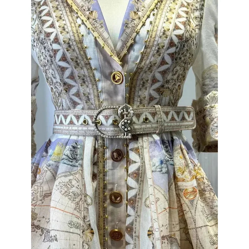 Women's Dress Floral Linen Elegant Short Dresses Vacation Beach Party Dresses Woman Fashion Summer Skirt for Women