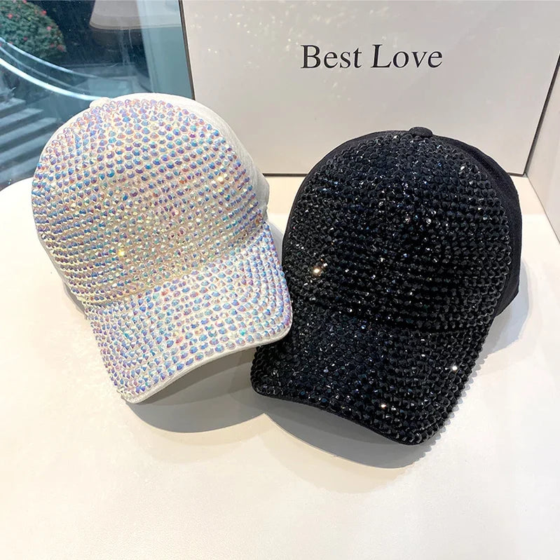 Summer Ladies Baseball Cap Korean Wild Spring and Autumn Rhinestone Caps Fashion Personality Street Highlights Hip-hop Hats - Basso & Brooke