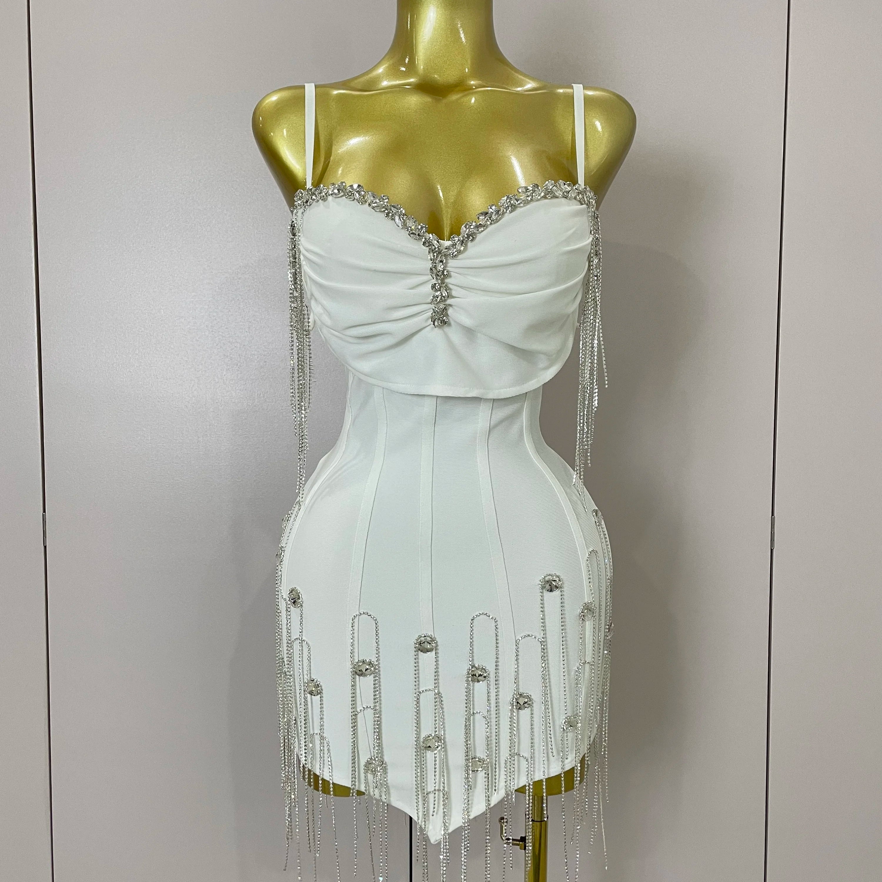 Sexy Backless Spaghetti Strap Black Sleeveless Bodycon Bandage Dress Women Elegant Prom Gown Club Evening Party Birthday Dresses