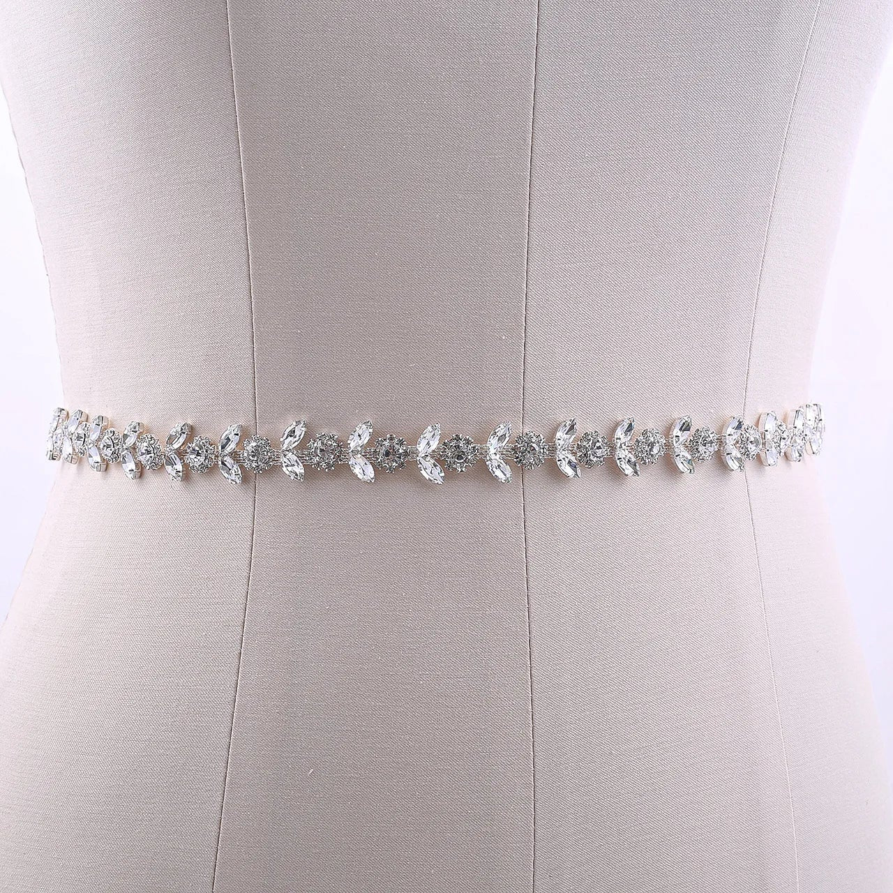 NZUK Crystal Bridal Belt Rhinestones Bridal Sash Sliver Wedding Dress Belt Bridal Dress Belt for Dresses Wedding Gown
