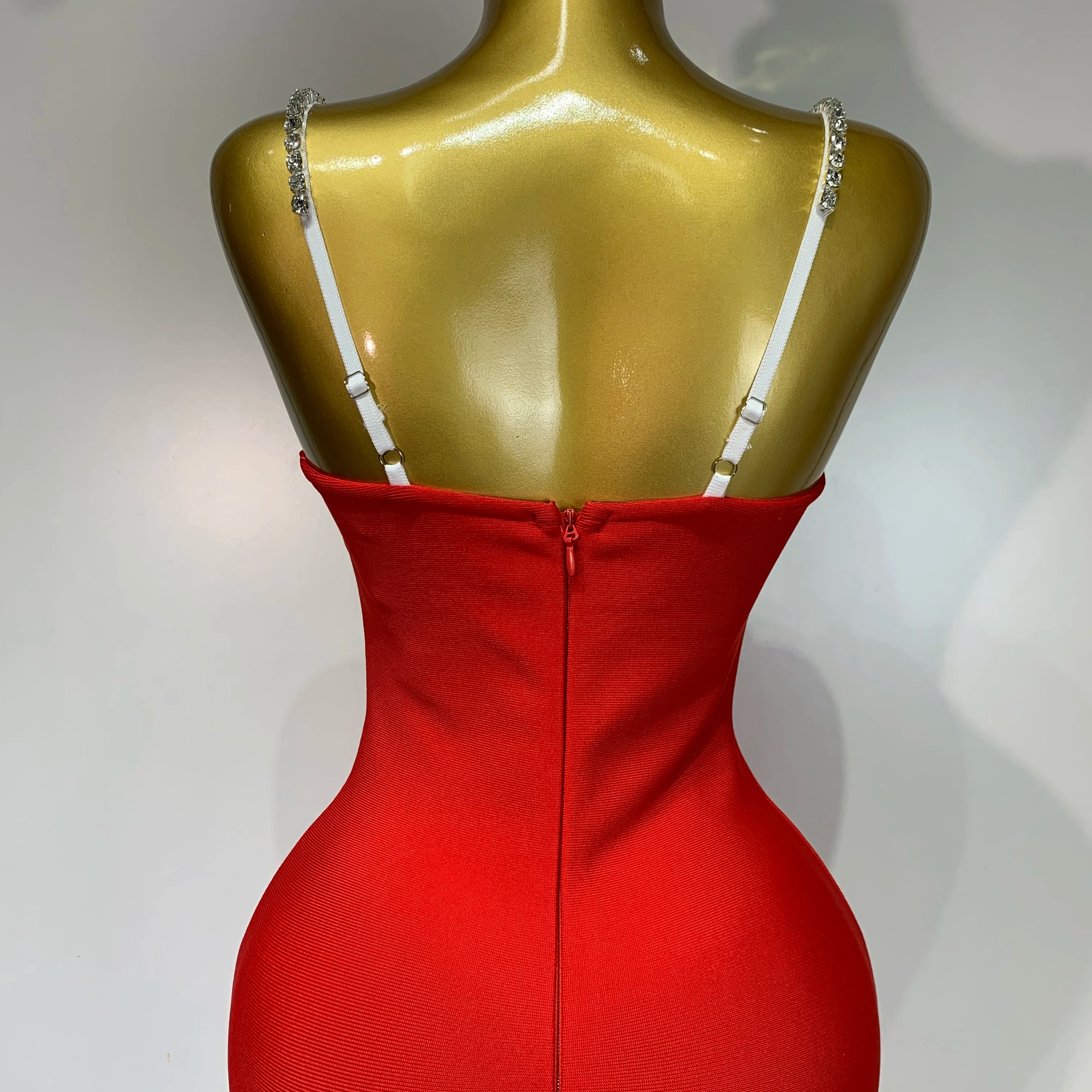 Women Sexy Backless Diamonds Red Maxi Long Bodycon Bandage Dress 2025 Celebrity Elegant Evening Club Luxury Birthday Party Dress