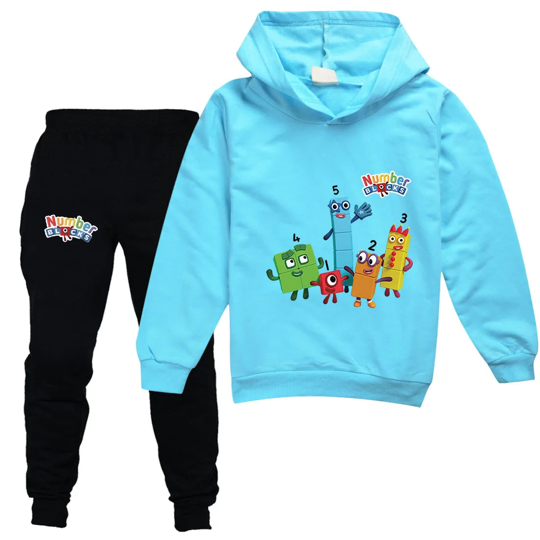 Number Blocks Clothes Kids Pullover Hoodies Navy Pants 2pcs Sets Boys Cartoon Sportsuit Toddler Girls Outfits Children's Clothing COLOR 14