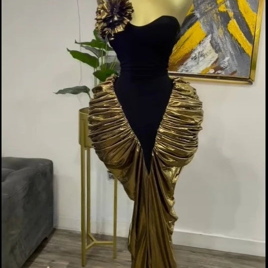 CM.YAYA Women Print Patchwork Stacked Ruched Long Sleeve Bodycon Midi Maxi Long Dress 2025 Birthday Vacation Sexy Party Dresses