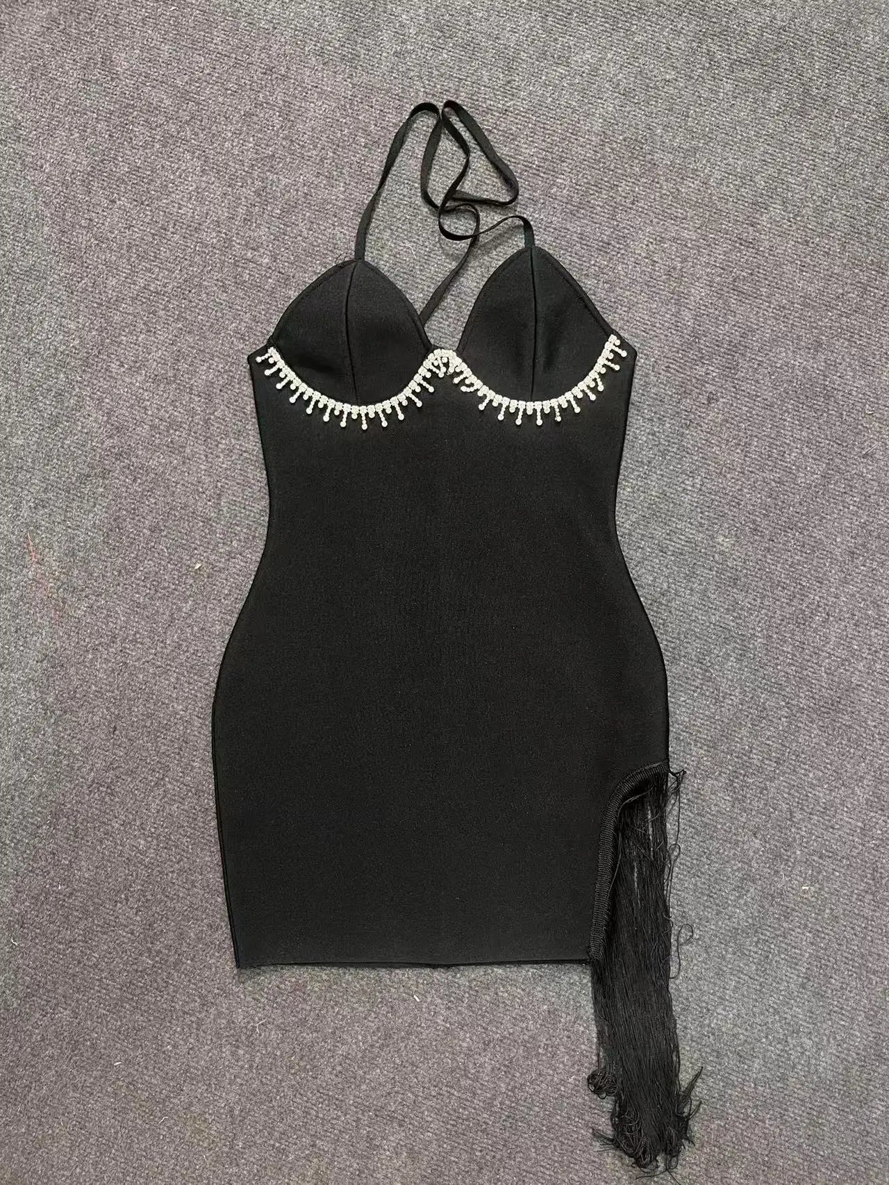 Red Black Color Women Sleeveless Sexy V-Neck Bodycon Bandage Mini Dress Celebrate Nightclub Party Birthday Outfit Vestido