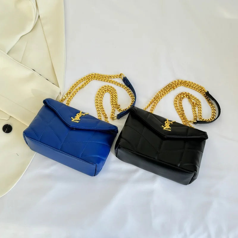 Elegant women's chain shoulder bag, outdoor casual crossbody bag, classic small square bag, fashionable and trendy handbag