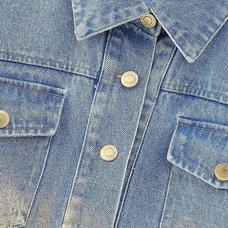 Tie Dye Fashion Denim Jackets For Women Lapel Long Sleeve Single Breasted Cropped Coat Women's Jacket Streetwear Coats Y2k Tops