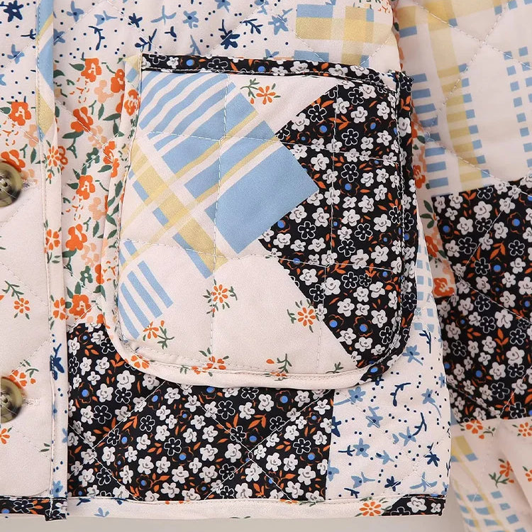 Willshela Women Fashion With Pockets Printed Single Breasted Jackets Vintage O-Neck Long Sleeves Female Chic Lady Outfits