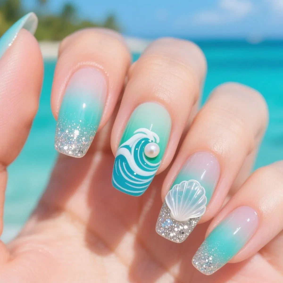 24pcs/set Short Medium fake nails for women girls 3D cute pink bow flowers leopard french square almond tips press on false nail