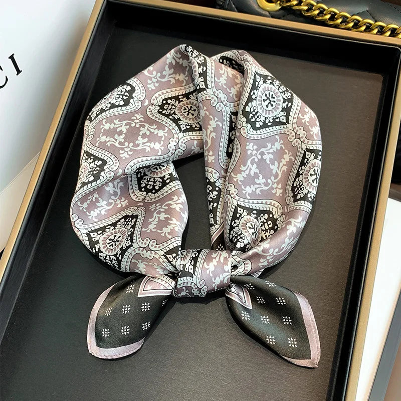 53cm Pure Silk Scarf Women Square Scarves Foulard Hairbands Lady Luxury Designer Female Bandana Neck Kerchief Ties Bandana Hijab 53cm Silk Scarf 5 53X53CM