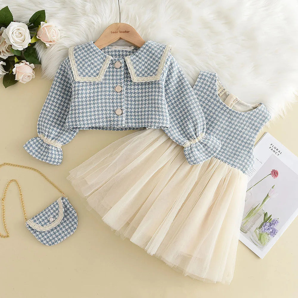 Bear Leader Baby Girls Clothes Set Autumn Winter Cartoon Grape Clothing Set New Kids Knitted Sweet Outfit Children Clothes Suit AX2394B