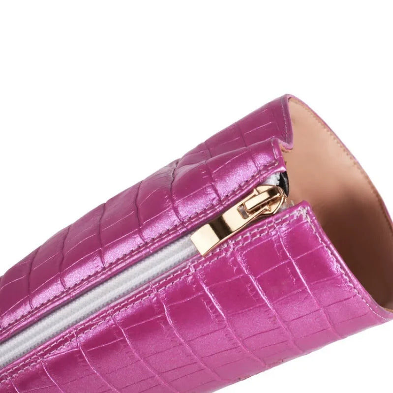 Short Plush 10cm Wolf Teeth Heel Knee Length Boots Back Zipper Pointed Colored Calf Winter Boots Silver Autumn Boots