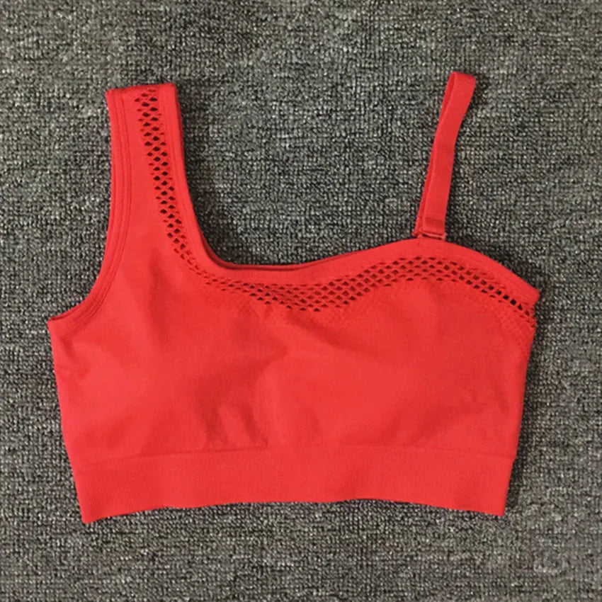 1/2Pcs Seamless Yoga Set Women Gym Sportswear Outfit Yoga Pant Leggings One Shoulder Sports Bra Workout Cloth Tracksuit red bra