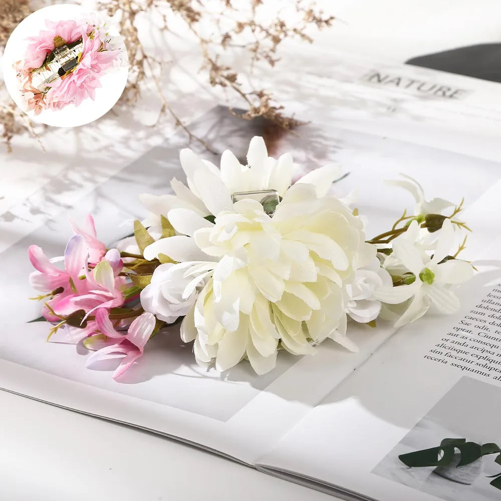 Haimeikang Large Size Flower Hair Clip Claws Hair Crab For Thick Hair Barrettes Hairpins Women Summer Fashion Hair Accessories E-15cm