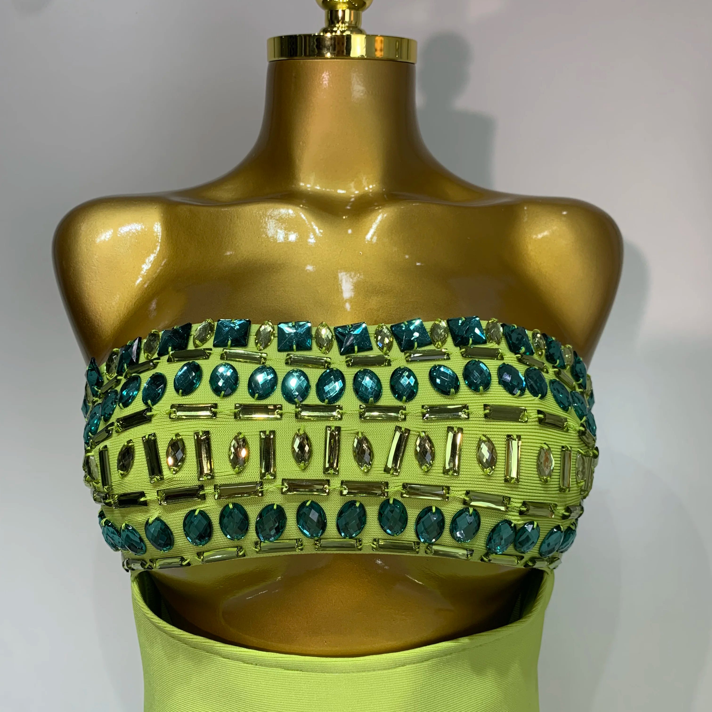 Women Celebrity Luxury Sexy Strapless Sparkly Diamond Cut Out Bodycon Bandage Dress Elegant Evening Club Party Birthday Outfit