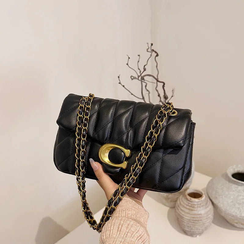 ‌2025 Luxury Quilted Crossbody Bag for Women, Chic Chain Strap Small Purse, Elegant Evening Casual Shoulder Bag
