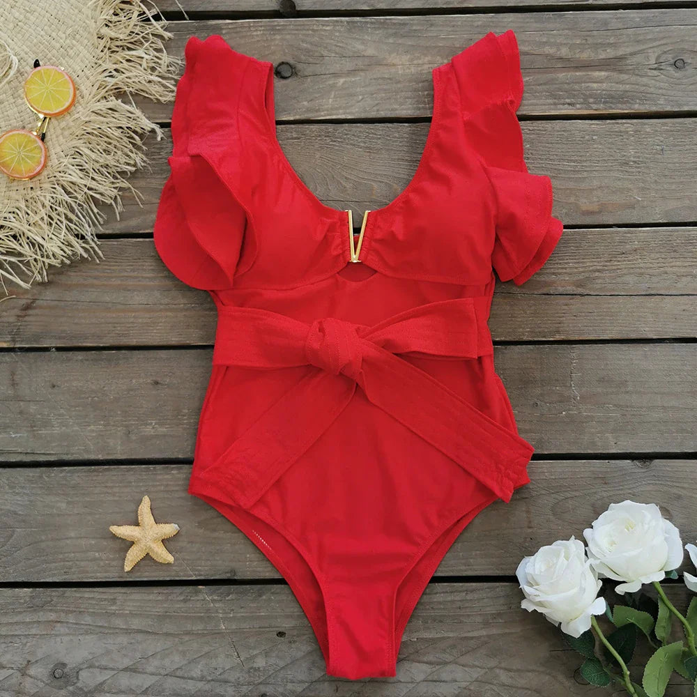 Hollow Out Swimsuit Women One Piece Sexy Holiday Stayle Swimwear Female Bathsuit Push Up Swimming Suit Beachwear Monokini