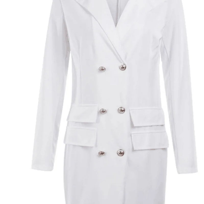 Women Blazer Elegant Office Lady Dress Long Sleeve Black White Spring Summer Female Causal Fashion Large Size Suit