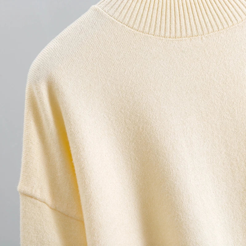 GIGOGOU Euro Designer Autumn Winter Women Sweater Tracksuit 2 piece Set Oversized Ladys Knitwear + Wide Leg Pants Warm Suits