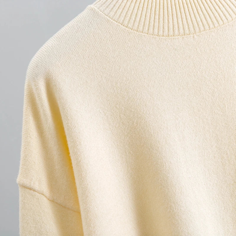 GIGOGOU Euro Designer Autumn Winter Women Sweater Tracksuit 2 piece Set Oversized Ladys Knitwear + Wide Leg Pants Warm Suits