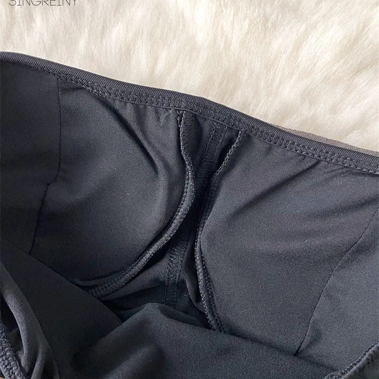 SINGREINY Hotsweet Sexy Slim Dress Ladies Halter Strapless Sleeveless BodyconThre-dimensional Floral Fashion Short Dress