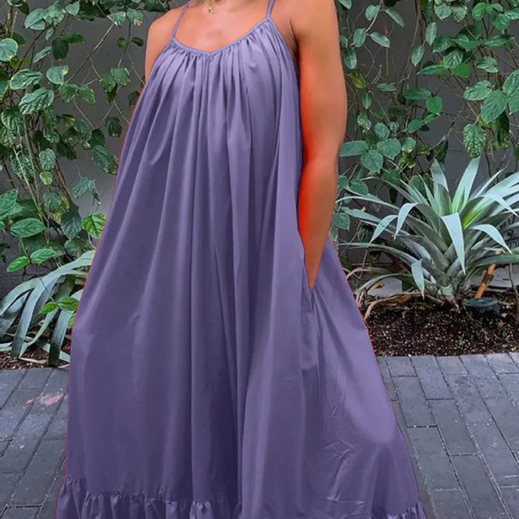 CMYAYA Women Summer Long Maxi Dress Sexy Sleeveless Strap Loose Beach Party Night Club Bandage Female S-5XL Dresses Vestido