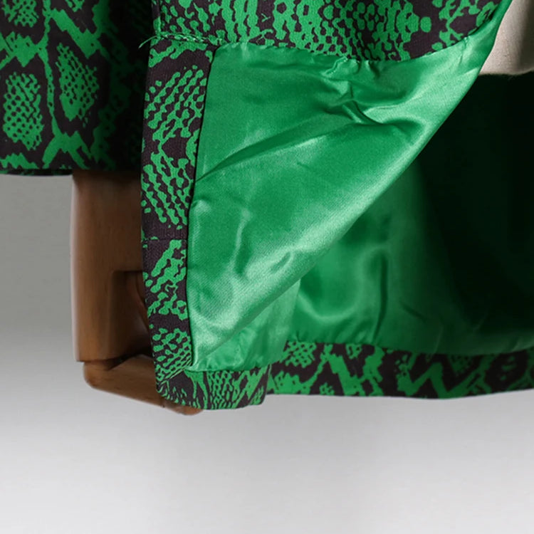 Leopard Temperament Blazer For Women Notched Collar Long Sleeve Tunic Patchwork Pocket Chic Blazers Female Fashion Clothing