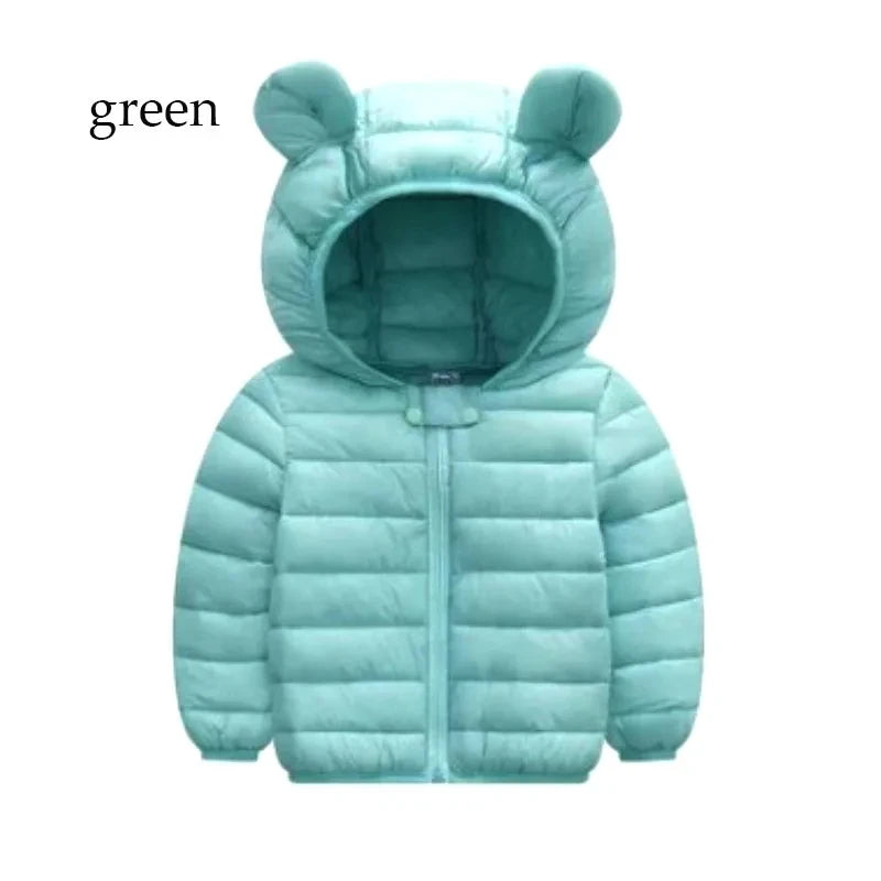 Baby boy winter cotton jacket letter printing plus velvet warm hooded padded coat thickened 2-5years old Beibei quality clothing Photo Color 5