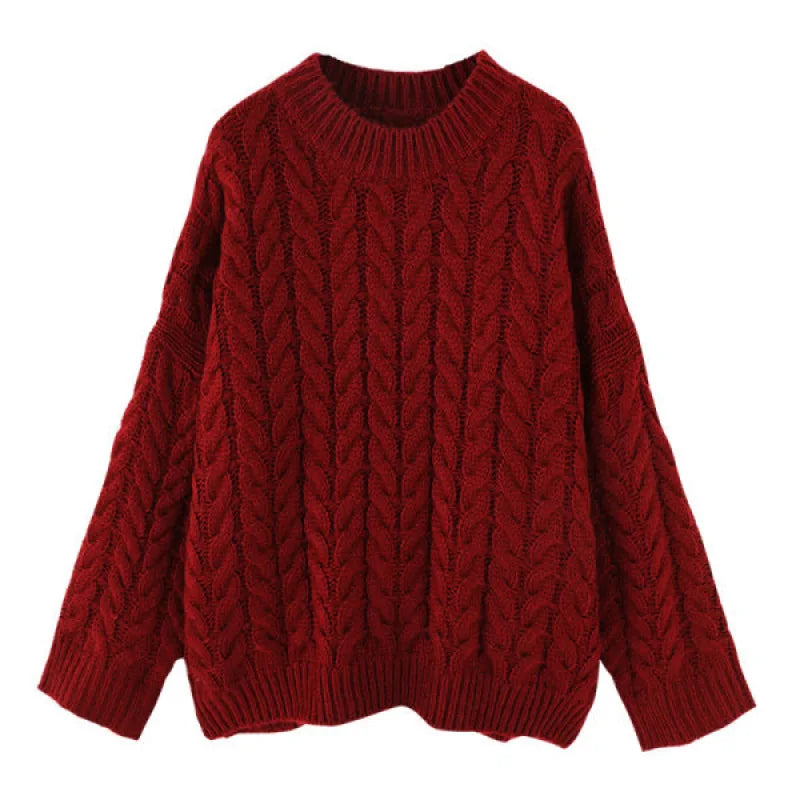 Women's Autumn Winter Lucky Red Sweater Shirt Pleated Mini Skirts 1 or 3 PCS Set Korean Lady Casaul Joker Knit Tops Skirt Outfit