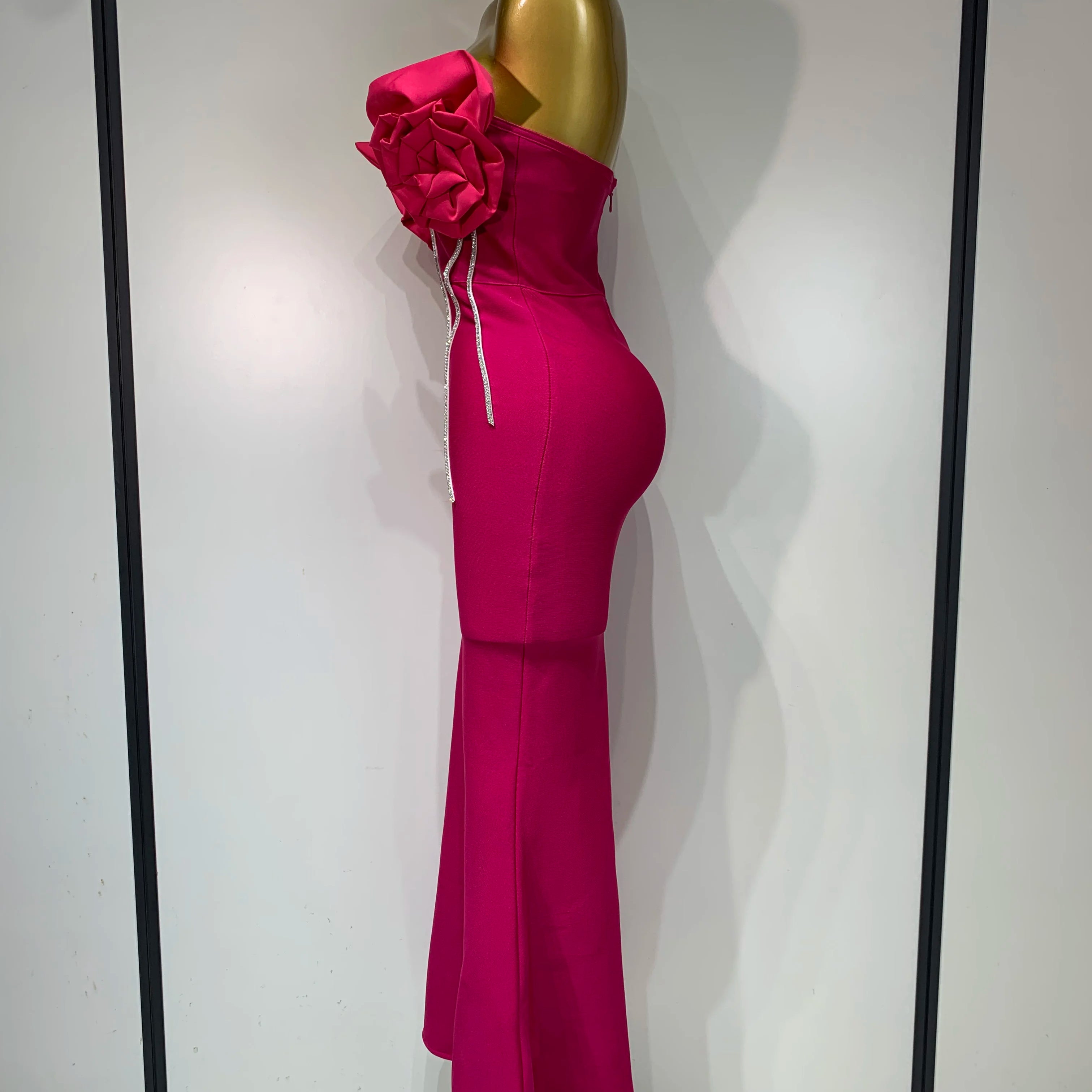 Luxury Birthday Party Dresses Women Elegant Bandage Bodycon Dress Strapless Appliques Sparkly Diamond Evening Club Outfit