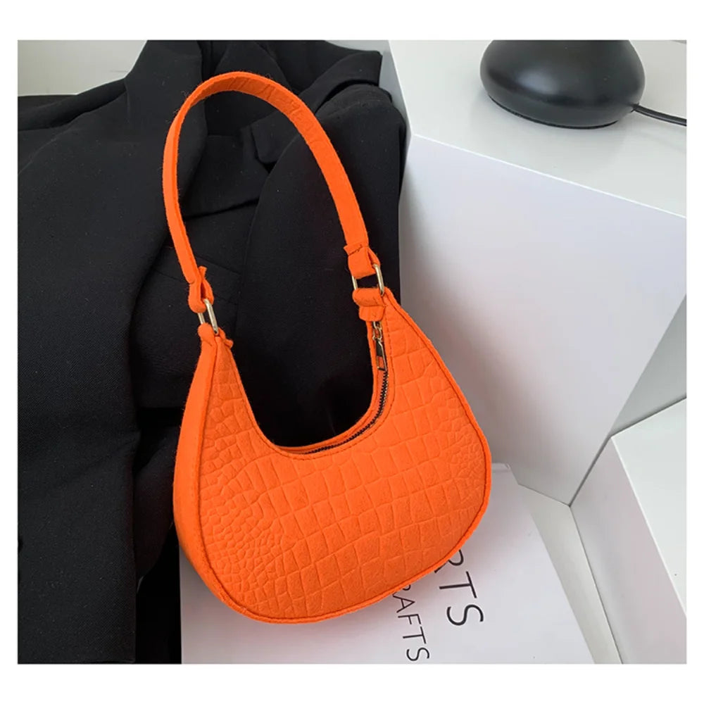 Fashion Crossbody Bag For Women All-Match Shoulder Bag Pu Leather Crocodile Pattern Messenger Bag Mini Square Tote Bag 2024 orange