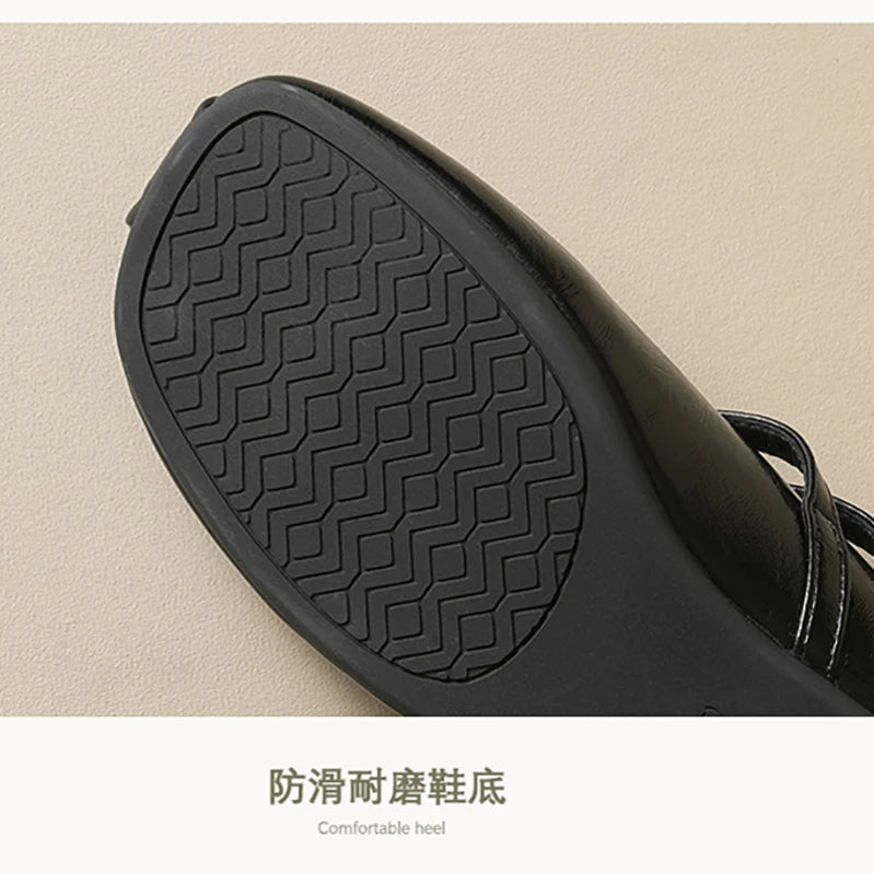 spring women's outerwear shoes Round toe design Mary Jane shoes Ladies' casual flat shoes Work boat shoes Large sizes 41-43