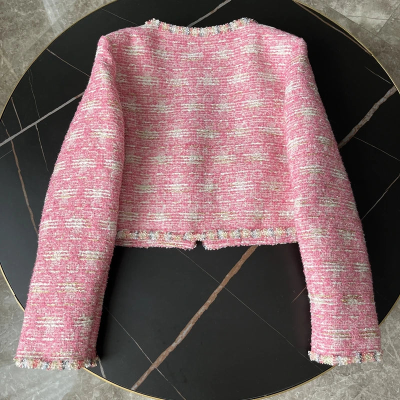 High Street French Vintage Small Fragrant Tweed Jacket For Women Luxury Runway Korean Fashion Woolen Short Coats Jaqueta Casacos
