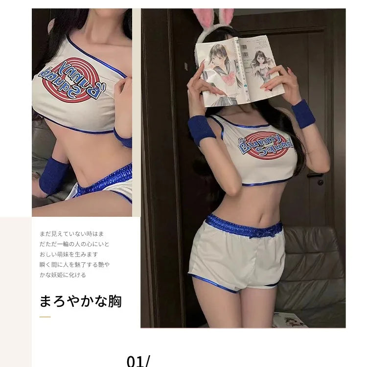 Space Lola Bunny Rabbit Cosplay Costume Rabbit Bunny Jam Costumes Women Girls Halloween Party Clothes Tops Shorts Outfit Set