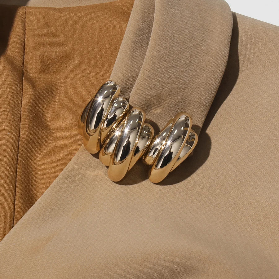 TWOTWINSTYLE Solid Slimming Spliced Folds Irregular Dresses for Women V Neck Long Sleeves Temperament Dress Female Fashion New