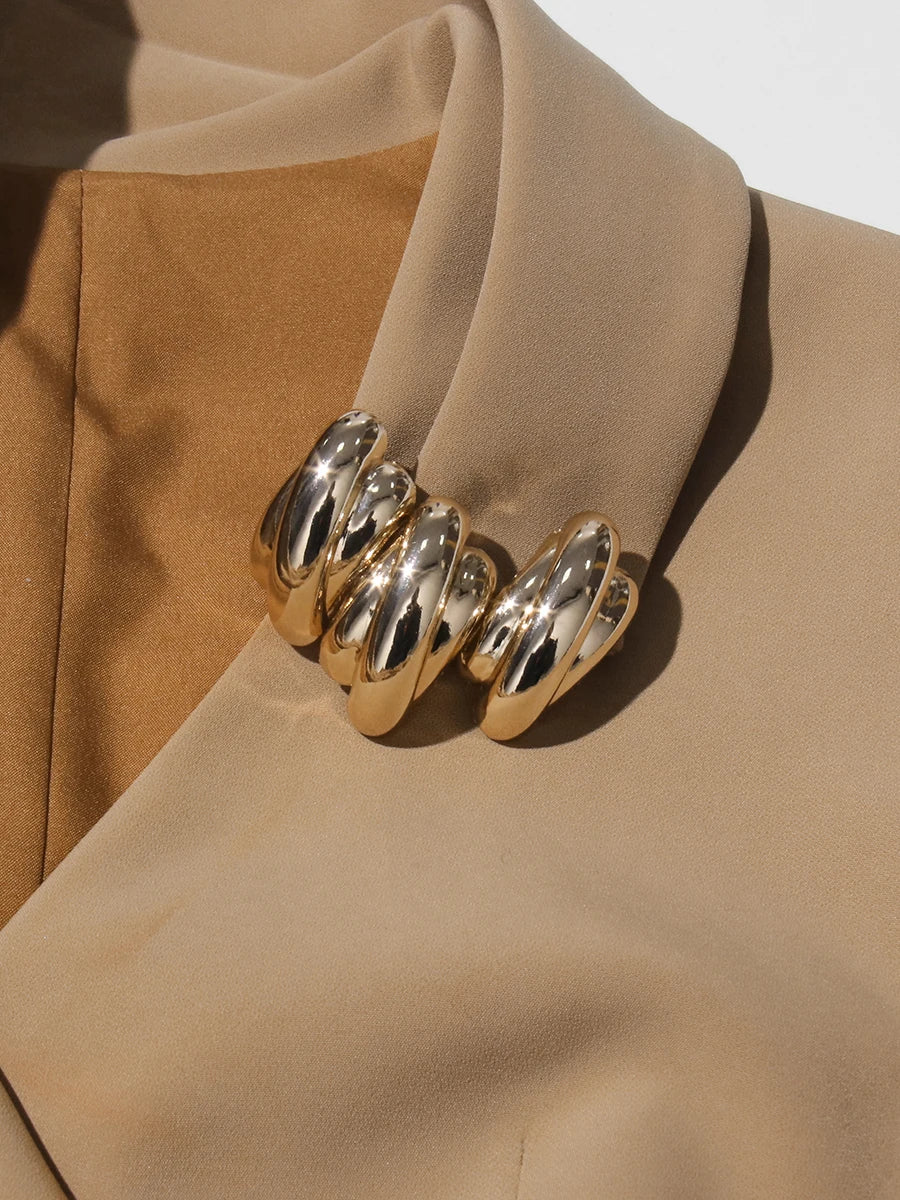 TWOTWINSTYLE Solid Slimming Spliced Folds Irregular Dresses for Women V Neck Long Sleeves Temperament Dress Female Fashion New