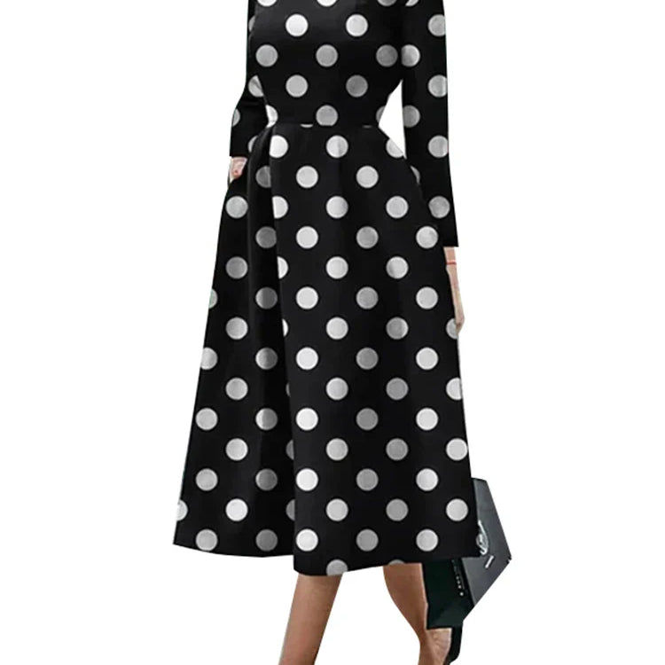 Women Bohemian Maxi Dress 2023 VONDA Fashion Sexy Printed Party Sundress Beach Holiday Dress Oversized Vestidos Femme C-Black