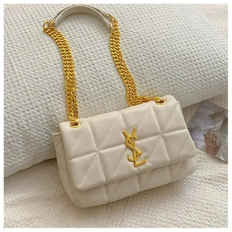 2025 Premium! Bolsa De Ombro Moderna Com Corrente De Diamante | Mensageiro Quadrado Pequeno Versátil Feminino Para Deslocamento